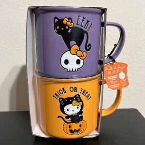Sanrio Hello Kitty And Friends Halloween Black Cat Mug Cup Set of NEW